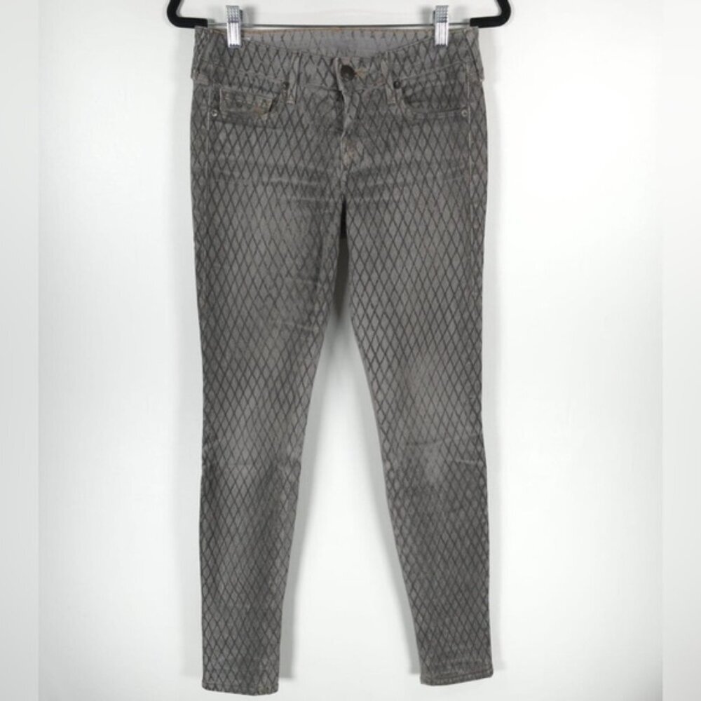 TRUE‎ RELIGION USA Made 🇺🇸 Diamond Print Cut 606828 Jeans W95Q85180 Size 26